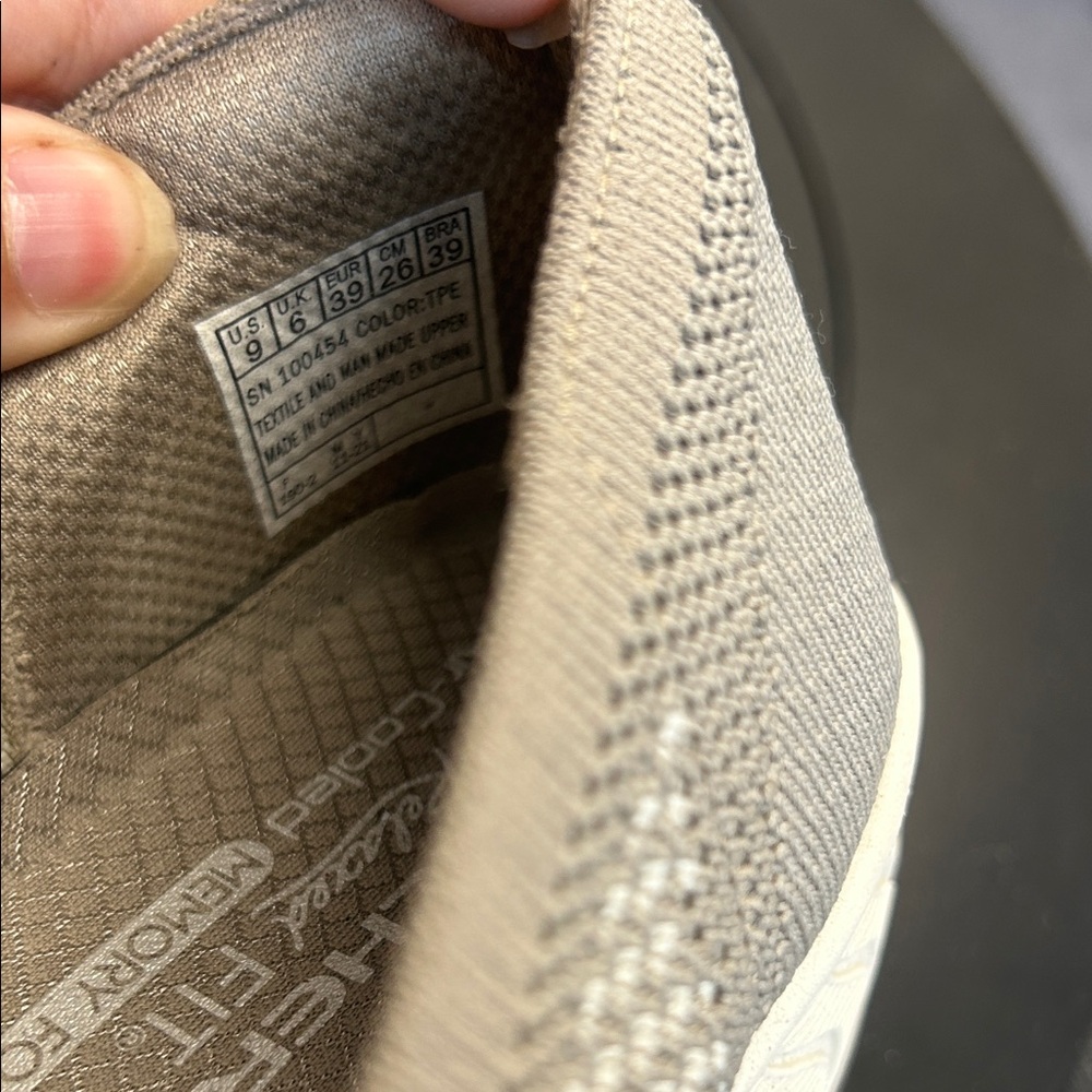 Skechers Slip-On Knit Walking Sneakers - Light Gray/Tan Size 9 - Picture 7 of 7